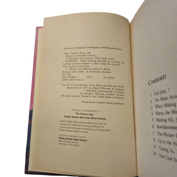 "Mystery at Keyhole Carnival" by Florence & Roxanne Heide (1977) Hardcover - Picture 6 of 9